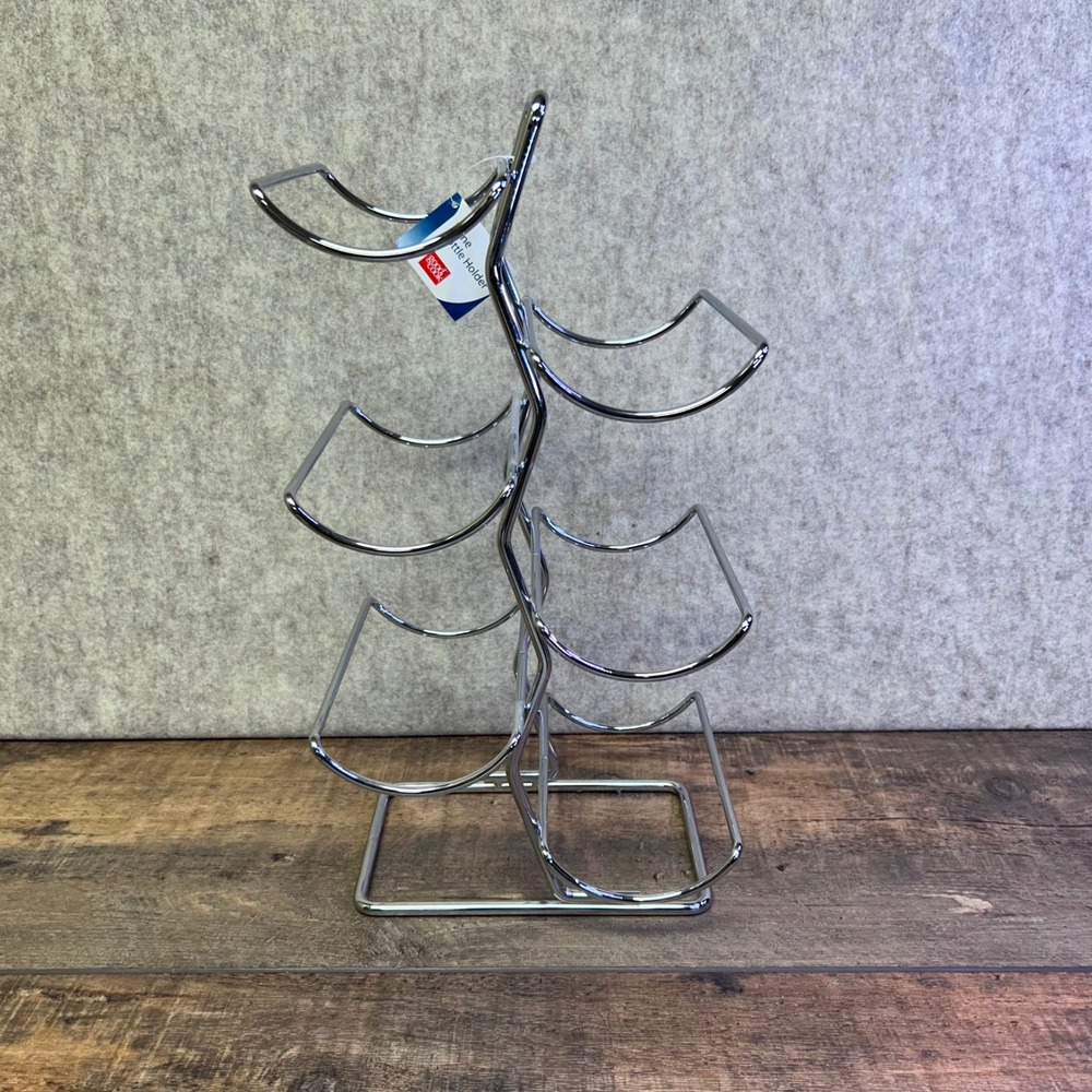 Good‎ Cook Freestanding Chrome Metal 6 Six Bottle Wine Rack Holder Stand NEW